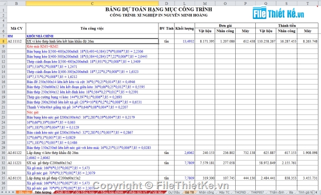 dự toán nhà xưởng,Bản vẽ nhà thép,Công trình Xí nghiệp,60x15 m2